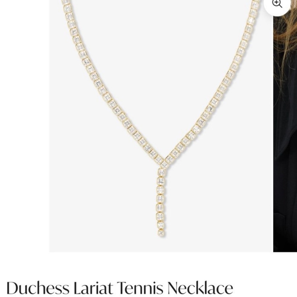 Melinda Maria Duchess tennis necklace 18” in gold